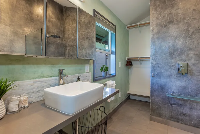 Large open bathroom w/spacious closet — Historic 2BR Condo, Wailuku