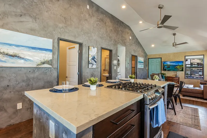Large island for breakfast buffet or maybe taco bar — Historic 2BR Condo, Wailuku