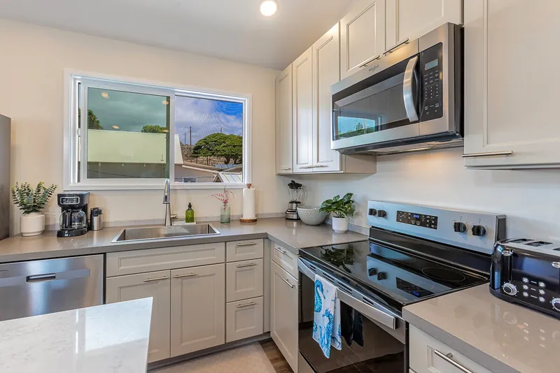 Full Sized Appliances & Small Appliances Like Toaster and Blender Supplied — Modern 3BR Home, Wailuku